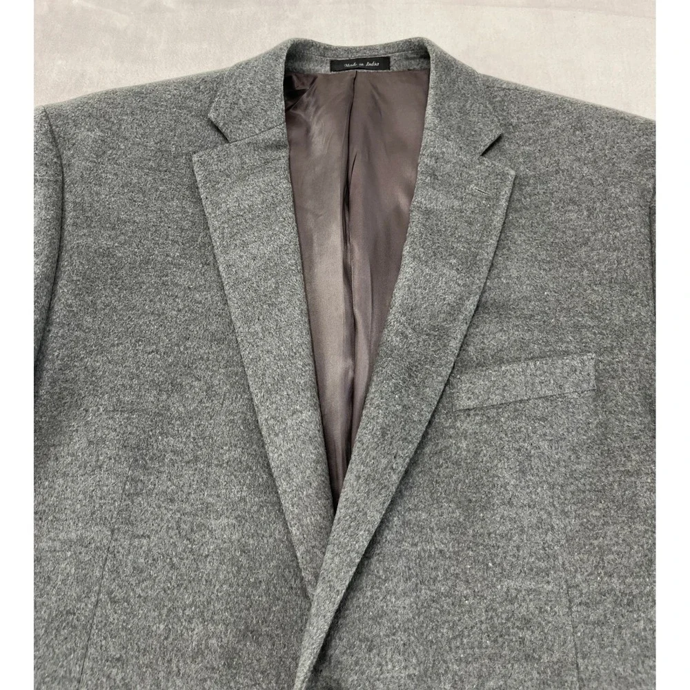Lauren Ralph Lauren Blazer Mens 48L Grey Silk Wool Cashmere Sport Coat Excellent